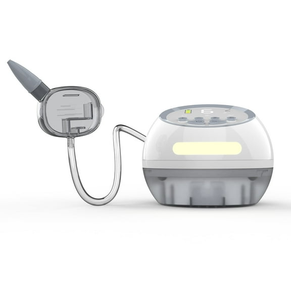 Baby Nasal Aspirator, Rechargeable Nose Sucker with 6 Level Suction and 4 Silicone Tips for Infants Kids, Gray