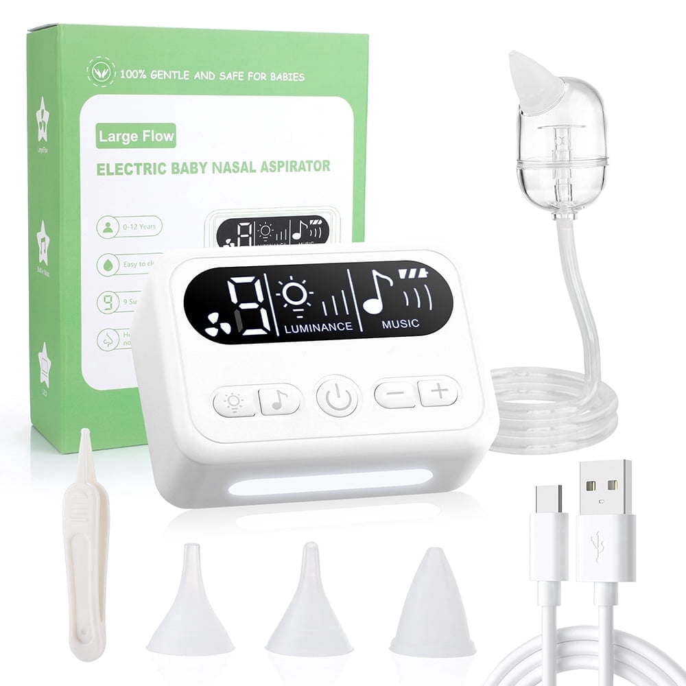 Baby Nasal Aspirator, Electric Nasal Aspirator With 9 Levels Suction, Night Light And Nursery Rhyme Soothing Function, Gentle Booger Sucker For Newborns And Toddlers