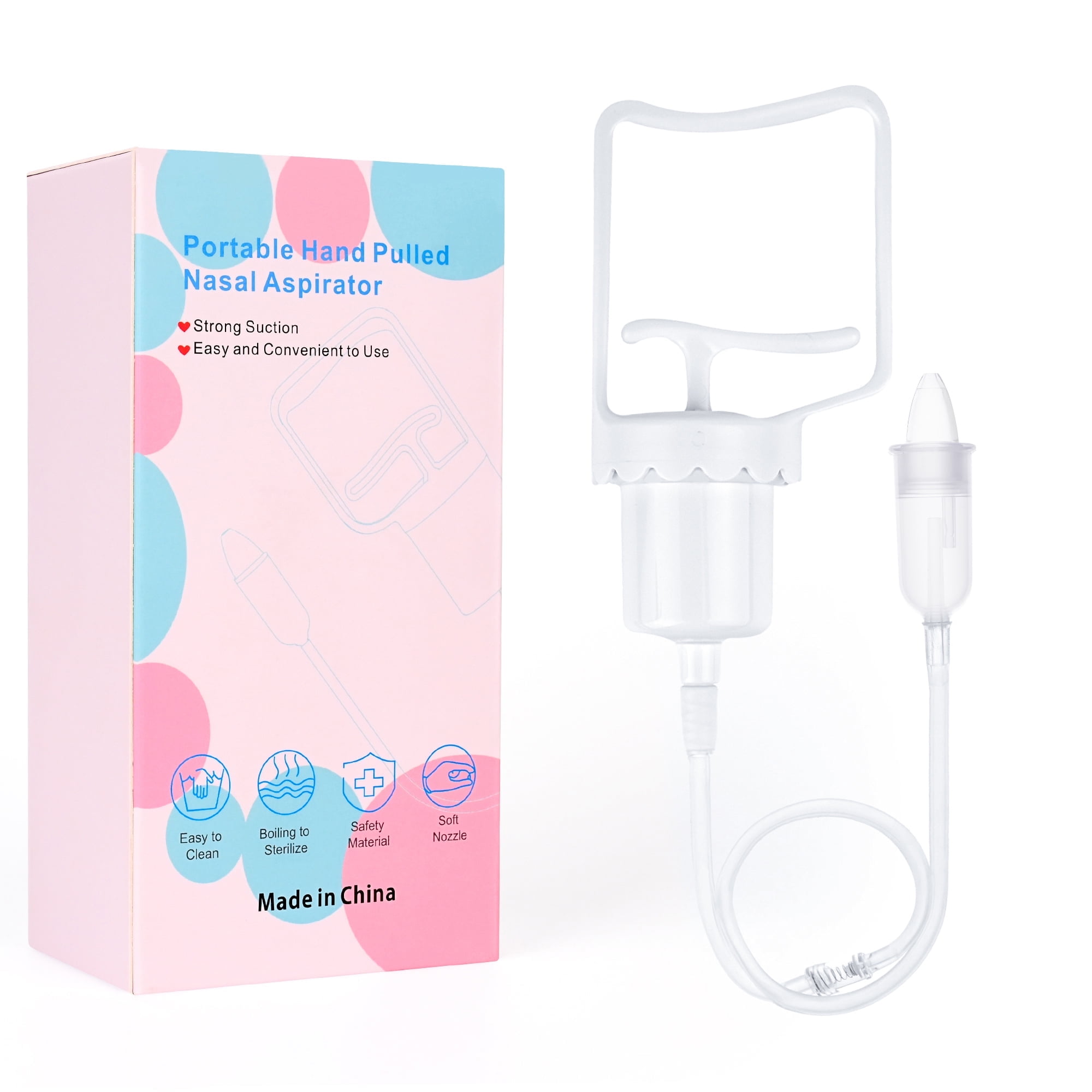 Molukcy Reusable Manual Infant Nasal Aspirator for Cold and Nasal Congestion, Pink, 1 Piece
