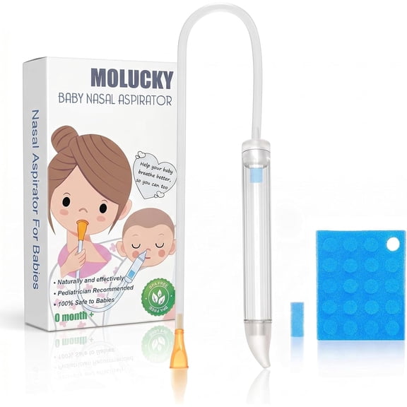 Molucky Infant Nasal Aspirator with 24 Filters, Blue