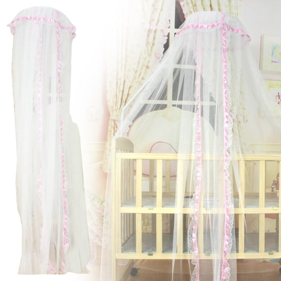 Baby Net Baby Toddler Bed Crib Dome Canopy Netting (Pink)