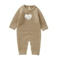 Baby Neutral Clothes Baby Girl Boy Heart Pattern Knit Sweater Romper