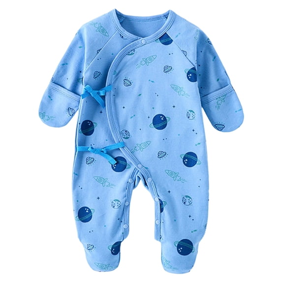 Baby Neutral Onesies Baby Footies & Rompers Newborn Long Sleeve Onesies Infant Bodysuit With Mitten Cuff 0M-6M