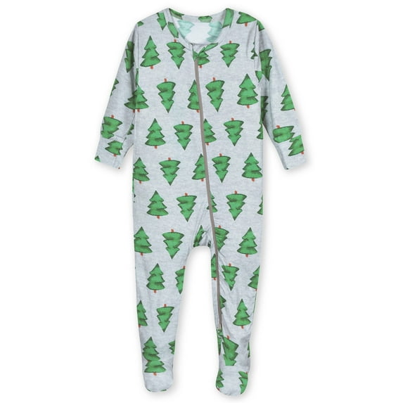 Baby Neutral Spruce Snug Fit Footed Pajamas
