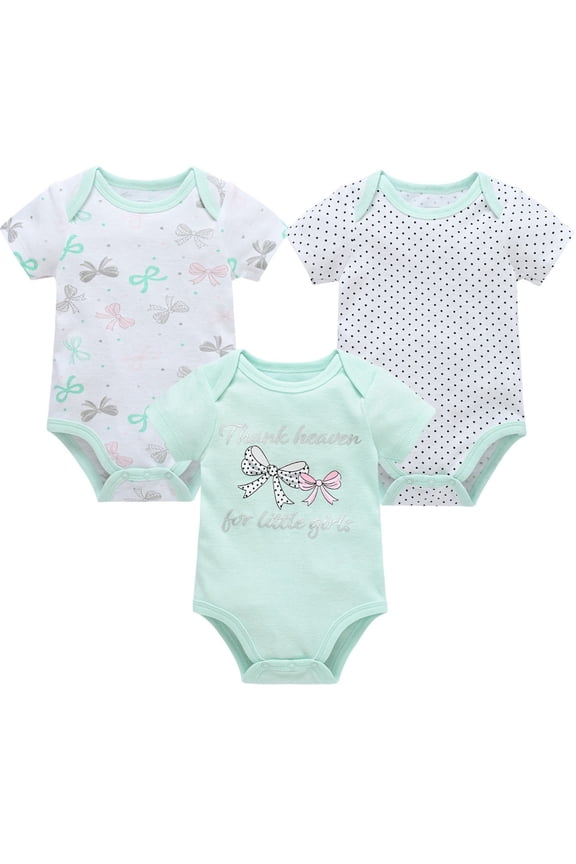 Baby New Three Baby Cartoon Printed Girl Clothes Baby Clothes