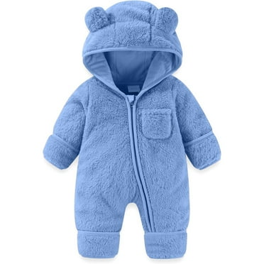 Baby Bear Snowsuit Hooded Romper Outfits Cute Animal Design Snowsuit for Baby 0-3 Months