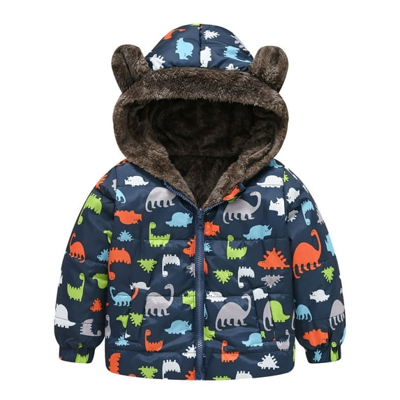 Baby Coat with Hooded Cute Cartoon Printed Solid Long Sleeve Baby Girl Outfits for Baby Girls 4-5 Years
