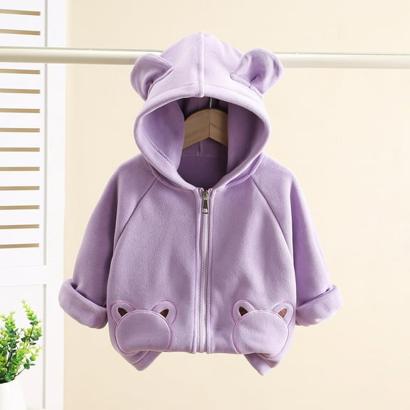 Baby Coat with Hooded Soft Lightweight Cute Printed Solid Christmas Baby Clothes for Baby Girls 18-24 Months