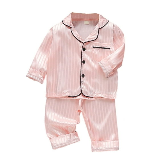 Baby Newborn Silk Pajamas Set  2PCS for Boys Girls  Satin Long Sleeve Loungewear Infant Soft Sleepwear Outfit 6M-3T