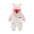 thumbnail image 1 of Baby Winter Clothes Cute Design Cartoon Animal Hooded Romper Outfits Baby Girl Clothes Winter for Girls 0-3 Months, 1 of 3