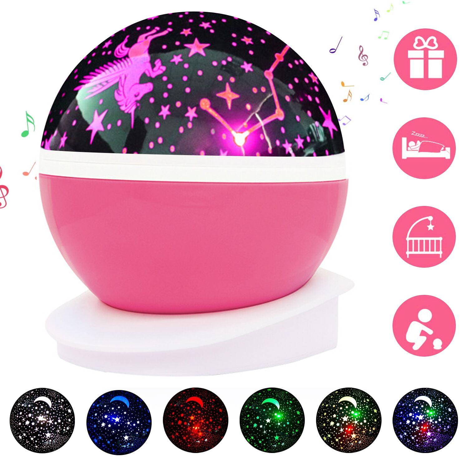 Baby Night Light Moon Star Projector, 360 Degree Rotation Kids ...