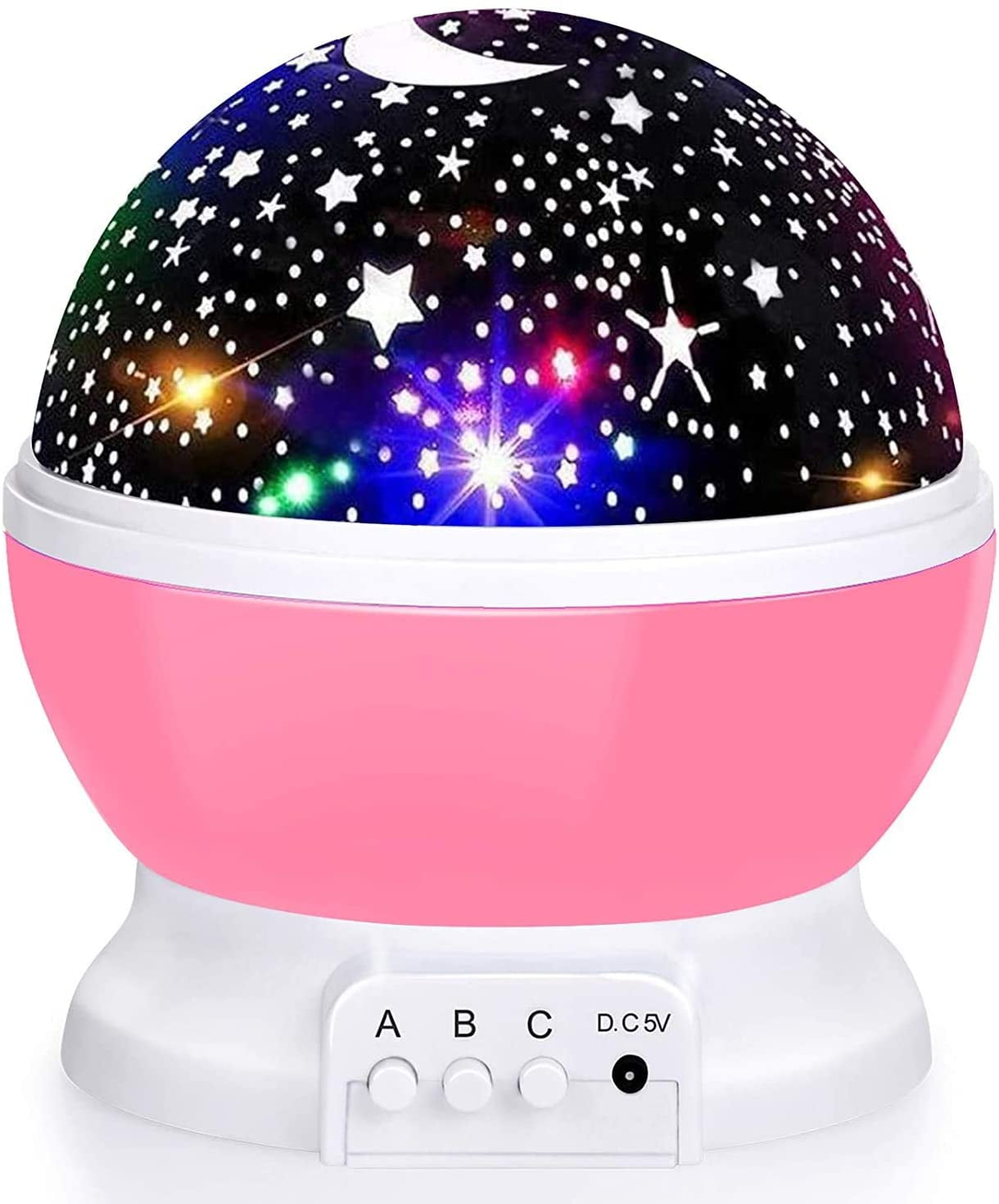 Baby Night Light Star ProjectorMoon Novelty Toys Glow in The Dark Toys for Baby Children Sleeping Gift (Pink)