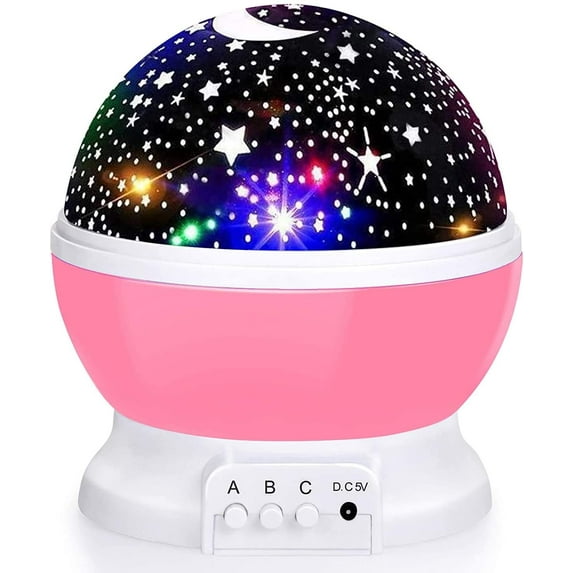 Baby Night Light Star ProjectorMoon Novelty Toys Glow in The Dark Toys for Baby Children Sleeping Gift (Pink)