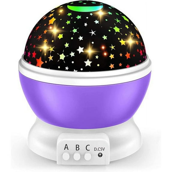 Baby Night Light Star ProjectorMoon Novelty Toys Glow in The Dark Toys for Baby Children Sleeping Gift (Purple)