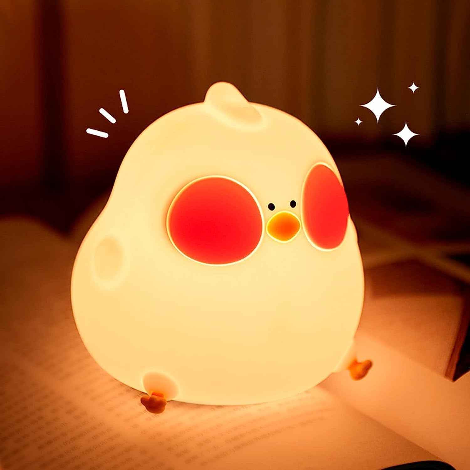 Baby Nightlight, Children's Nightlight, 7 Colors Kawaii Chicks, Rechargeable LED, Nightlight Girls Boys, Kawaii Bedroom Decor, Silicone Touch Child Bedside Lamp, Baby Gift Newborn