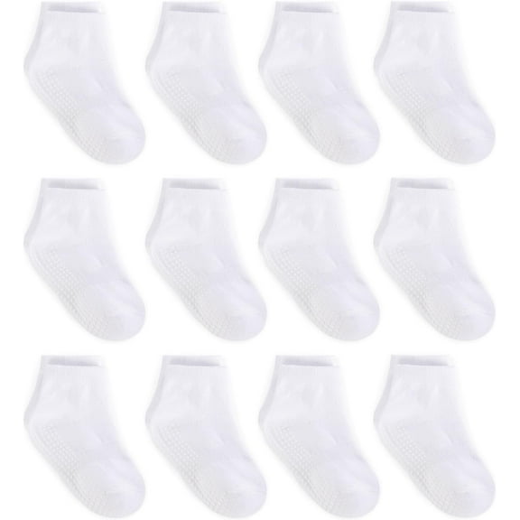 Baby Non Slip Grip Ankle Socks with Non Skid Soles for Infants Toddlers Kids Boys Girls