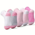 thumbnail image 1 of Baby Non Slip Grip Crew Socks with Anti Skid Soles for Infants Toddlers Kids Boys Girls 1-7 Years Baby Kids 5-10 Pairs Non Skid Ankle, 1 of 8