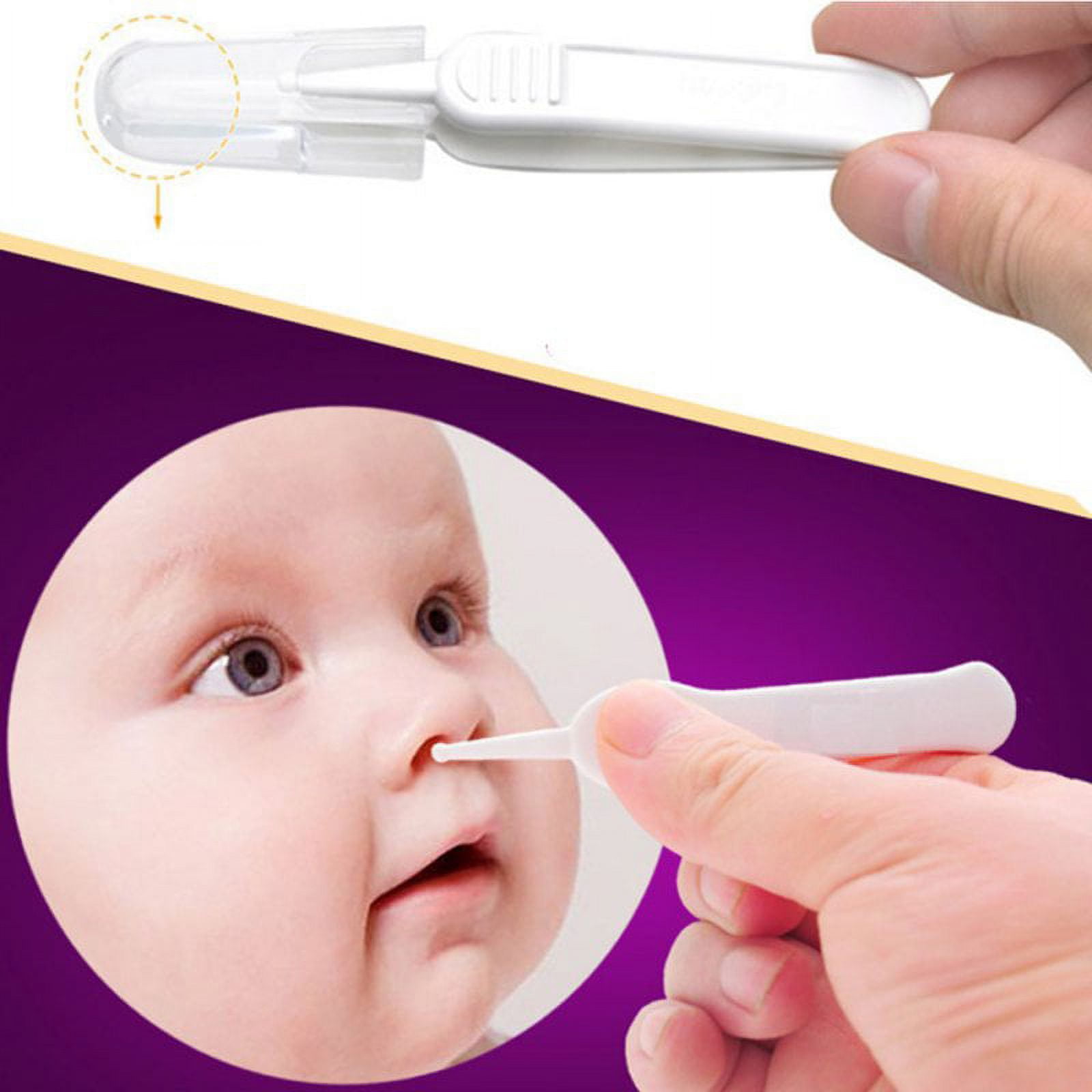 Baby Nasal Tweezers, Baby Booger picker Baby Ear Nose Navel Cleaner Clip  Tool, Q-Grips Ear