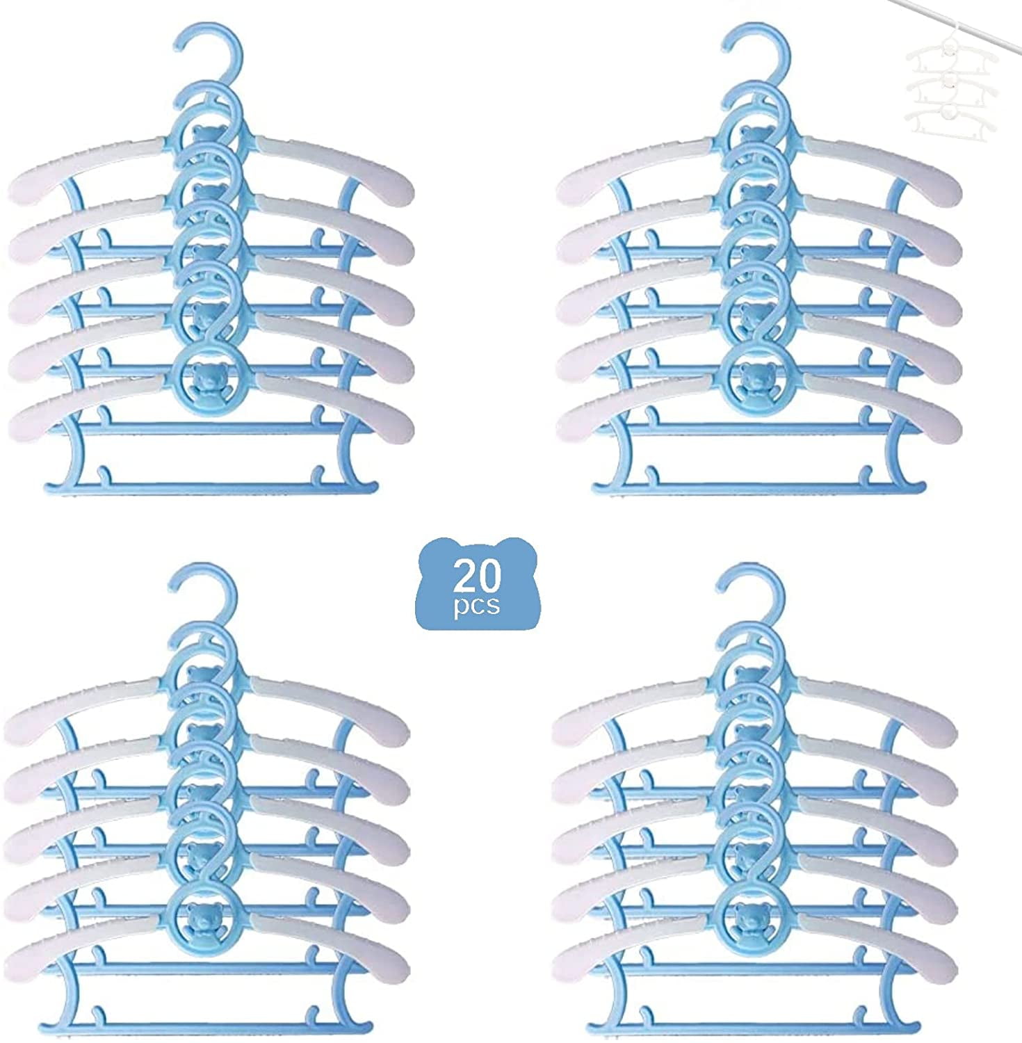 HOUÍSM 36Pack Baby Hangers, 11-15 Adjustable Children Clothes Hangers for  Nursery Kids Toddler, Non-Slip and Extendable Space-Saving Kids Suit