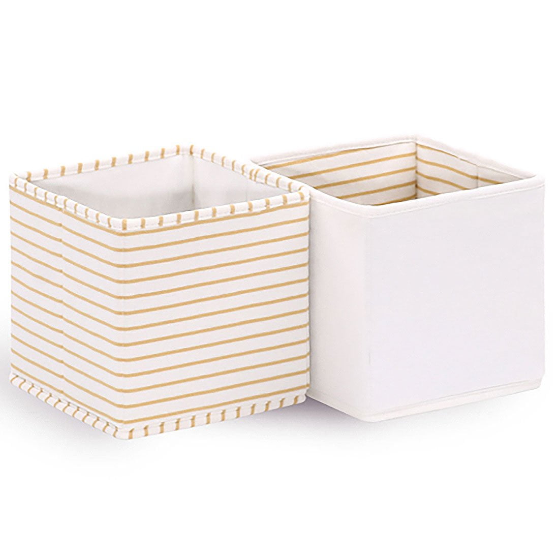 Baby Nursery Storage Cloth Totes/Bins 2Pack In White And Stripes And