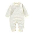 thumbnail image 1 of Baby O-Neck Knit Romper Cotton Long Sleeve Boys Girls Sweater Clothes Baby Jumpsuit Adorable Baby Birthday Gift, 1 of 9