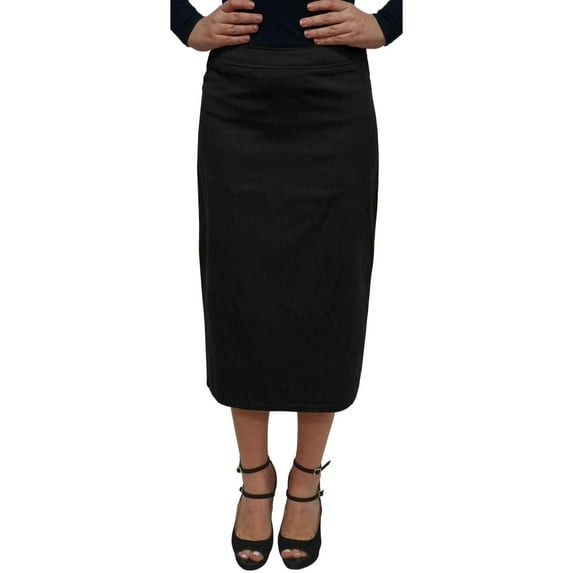 Baby'O Women's Basic Lightweight Below the Knee Midi Length Corduroy Straight Skirt