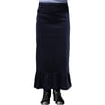thumbnail image 1 of Baby'O Women's Corduroy Ruffled Bottom Midi Prairie Skirt, 1 of 8