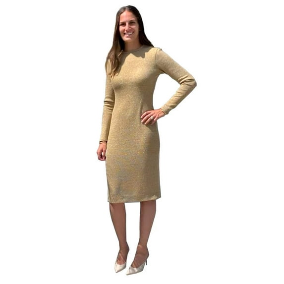 Baby'O Women's Lurex Sweater Knit Layering Shell Dress