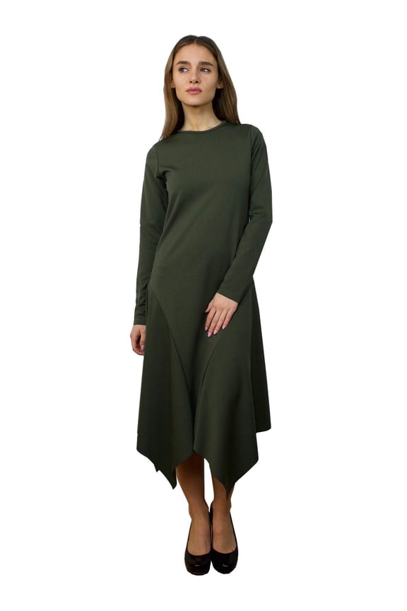 Baby'O Women's Silky Ponte Handkerchief Dress
