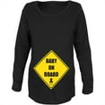 thumbnail image 1 of Baby On Board Black Maternity Soft Long Sleeve T-Shirt - X-Large, 1 of 1
