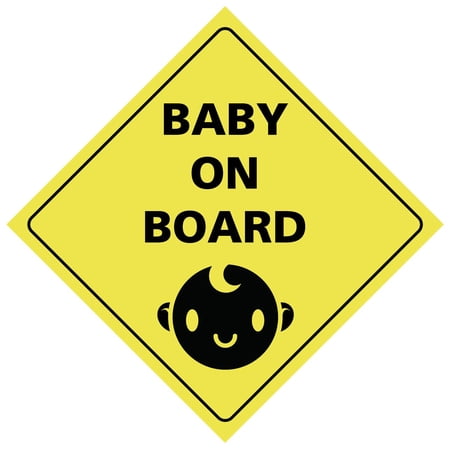 Baby On Board Bumper Magnet by DCM Solutions (Yellow, 5" W x 5" H)