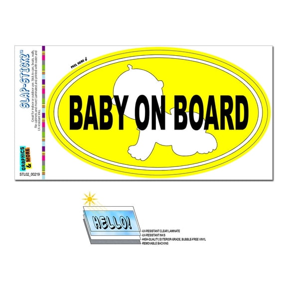 Baby On Board - Euro Oval SLAP-STICKZ(TM) Premium Sticker