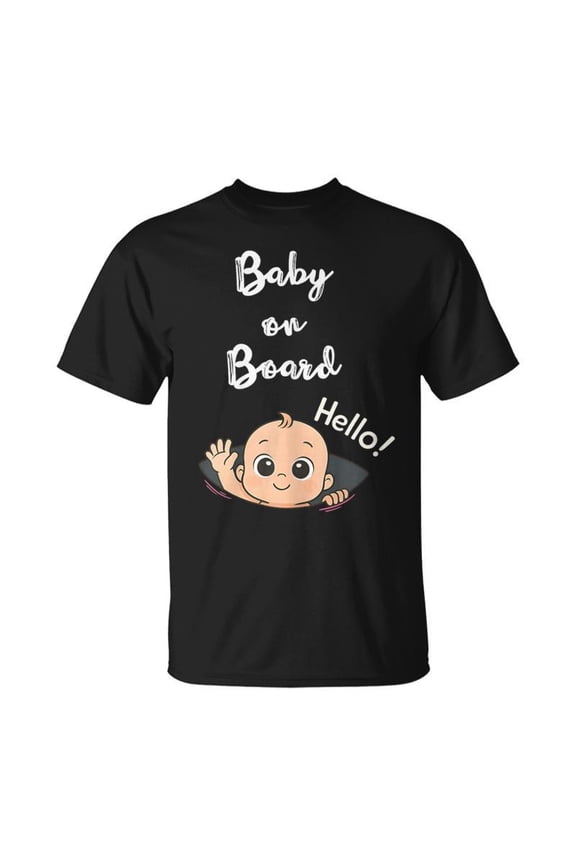 Baby On Board Peeking Pregnancy Announcement Expecting Mom Gift Unisex T-Shirt, for men & women, up to size 5XL