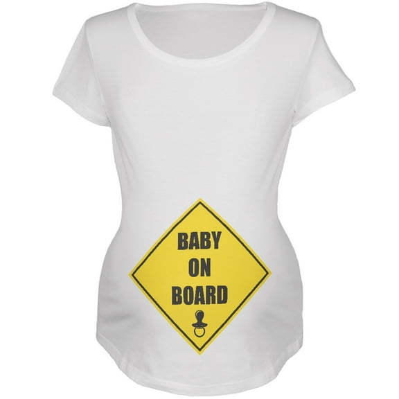 Baby On Board White Maternity Soft T-Shirt - 2X-Large