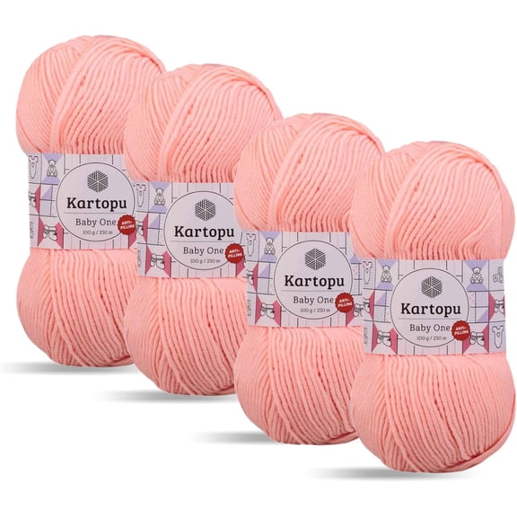 Baby One,Baby Knitting Yarn,Anti-Pilling (Low-Pilling) Featured,Each Skein/Ball 100 g (3.5 oz) (Salmon 253)SALMON 253-