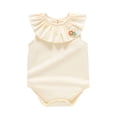 thumbnail image 1 of Baby Onesie Girls Soft Round Neck Romper Baby Boy Romper Yellow 0-2 Months, 1 of 2