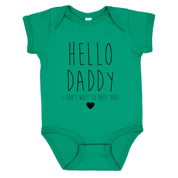 Baby Onesie Hub Hello Daddy Baby Bodysuit, Cute I Can’t Wait to Meet You Baby Gift