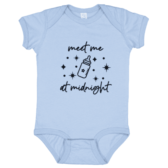 Baby Onesie Hub Meet Me at Midnight Baby Bodysuit, Cute Nighttime Newborn Boys and Girls Baby Gift