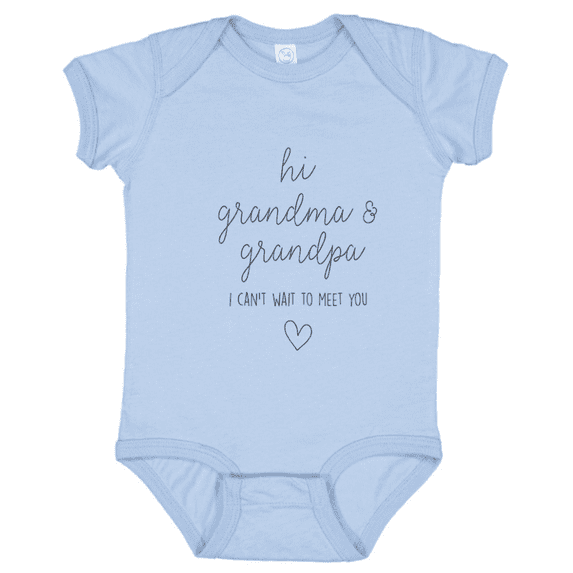 Baby Onesie Hub Pregnancy Announcement Baby Bodysuit, Hi Grandma Grandpa Infant Shirt, Baby Gift