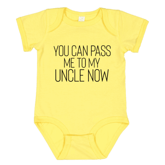 Baby Onesie Hub You Can Pass Me to My Uncle Now Boys or Girls Baby Bodysuit Baby Gifts