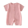 thumbnail image 1 of Baby Onesie, Newborn Sleeper, Paiwinds Children's Solid Color Comfortable Jumpsuit Baby Summer Short Sleeved Breathable Bag Fart Clothes, 0 Month, 1 of 3