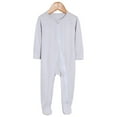 thumbnail image 1 of Onesies Baby Boys Girls Cotton Rompers Footed Pajamas Zipper Long Sleeve Sleeper Jumpsuit Girls' Clothing Sets 0-3 Months, 1 of 7
