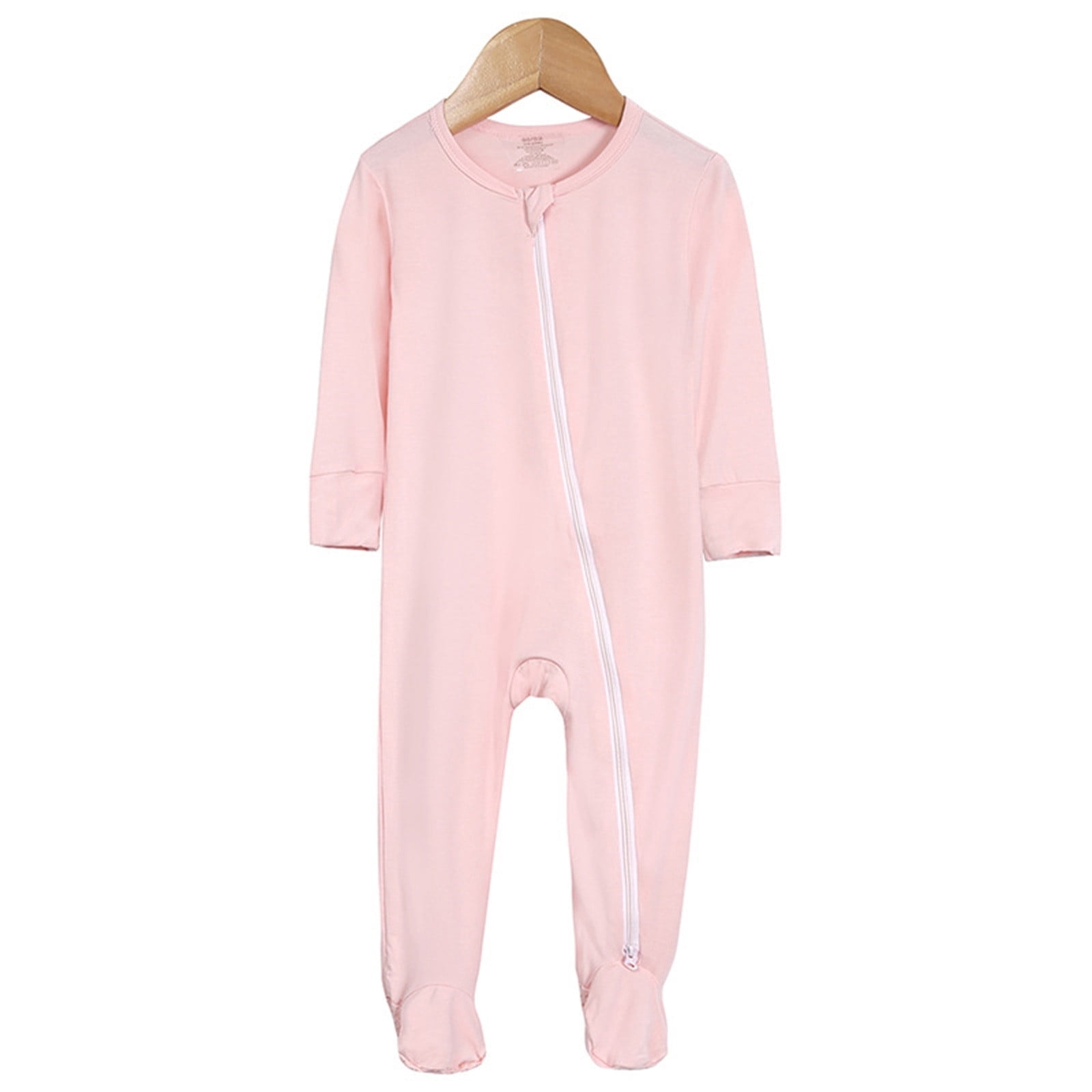 Baby Onesies Baby Boys Girls Cotton Rompers Footed Pajamas Zipper Long Sleeve Sleeper Jumpsuit Toddler Sleeper 12-18 Months
