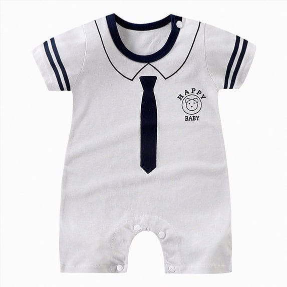 Baby Onesies Boy Baby Boy Romper Gentleman's Collared Polo Shirt Bow Tie short Sleeve Jumpsuit One-Piece Outfit