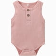 thumbnail image 1 of Baby Onesies Boy Baby Boy Romper Sleeveless Cotton Linen Bodysuit Tank Top One Piece Neutral Newborn Baby Summer Clothes Outfits, 1 of 8