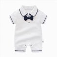 thumbnail image 1 of Baby Onesies Boy Baby Boys Gentleman Romper One-Piece Outfit Tuxedo Style with Snap Closure, 1 of 7