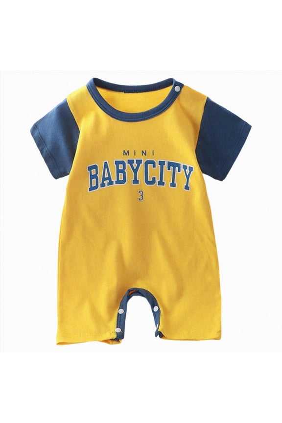 Baby Onesies Boy Baby Boys Girls Romper Infant Toddler Unisex Short Sleeve Cartonn Letter Print Jumpsuits Soft One-Piece Summer Infant Bodysuit Clothes