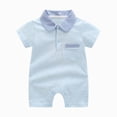 thumbnail image 1 of Baby Onesies Boy Baby Boys Polo Romper Short Sleeve Collared Cotton One-Piece Coverall Summer Baby Stuffs outfits, 1 of 9