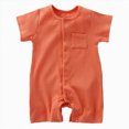 thumbnail image 1 of Baby Onesies Boy Baby Girl Clothes Summer Romper Short Sleeve Knit Button Jumpsuit Infant One Piece Outfit 3 6 9 12 18 Months, 1 of 5