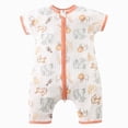 thumbnail image 1 of Baby Onesies Boy Baby Rompers Summer Newborn High Stretch Solid Color Breathable Cotton With Front Button Closure, 1 of 8